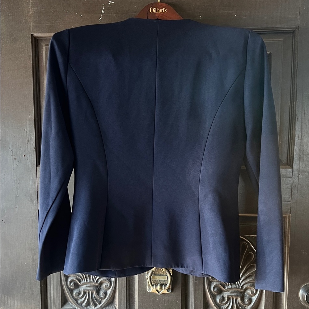Vintage Karen Miller Midnight Blue Beaded Blazer Size 10 - Picture 4 of 4
